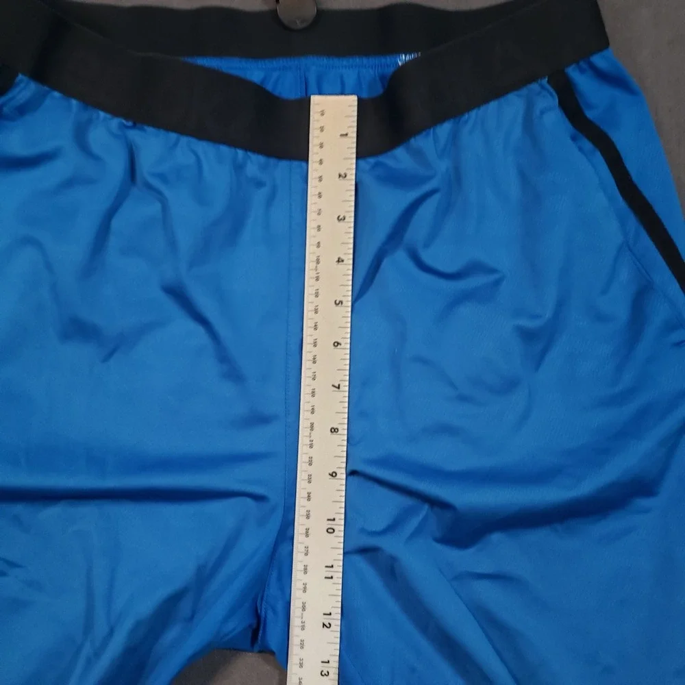 Reebok Athletic Shorts Mens Large Blue Black Elastic Waist Performance Gym